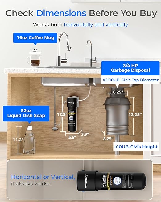 Waterdrop 10UB-CM Under Sink Water Filter System for 99% Chloramine Reduce, Ideal for California, Florida and Washington, NSF/ANSI 42 Certified