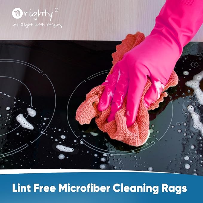 Orighty Microfiber Cleaning Cloths, 75 Sheets Shop Towels, Reusable Paper Towels Shop Rags, Washable Microfiber Towel Roll Cleaning Rags for Cars, House, Kitchen, 11.5’’ x 11.5’’, Red