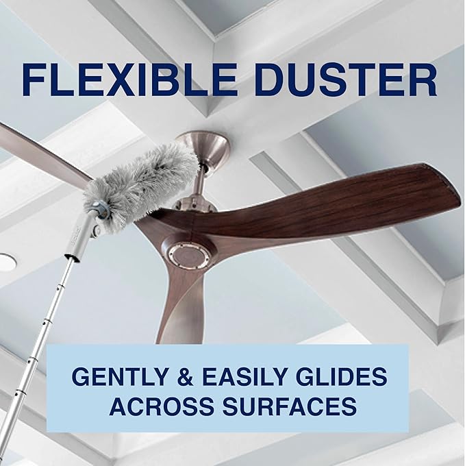 Bona High Performance Dusting System - 1 Extendable Handle, 3 Disposable Dusters, 1 Reusable Duster, & 1 Storage Bag - Extendable Dusting Kit