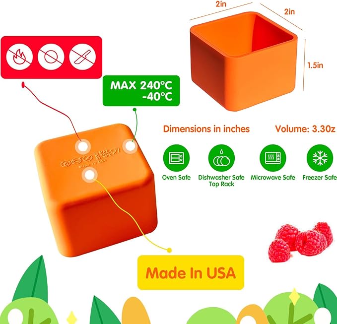 IELEK Silicone Lunch Box Dividers Square Bento Box Kit Accessories Meal Prep Containers
