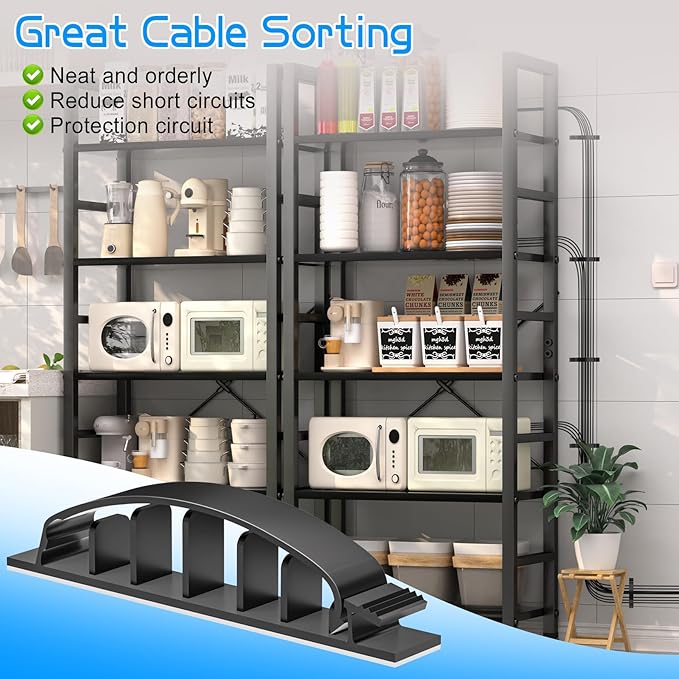 XHF 30pcs Adhesive Cable Wire Clips Black, Outdoor Cable Management Wire Organizer Cord Holder for Under Desk, Car, Wall, TV PC Ethernet Cable
