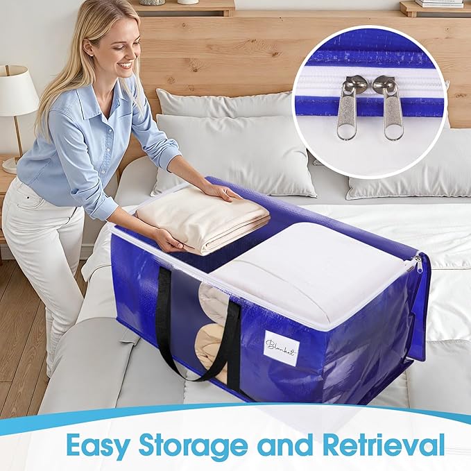 8 Pack Moving Bags with Clear Window, Blue,24 Gallon