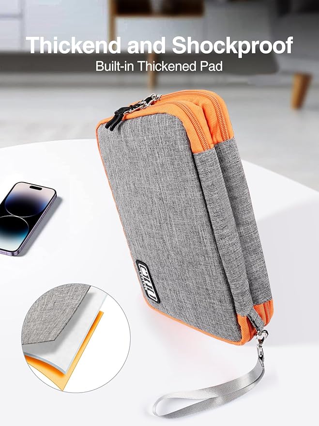 Luxtude Travel Cable Organizer Bag, Electronic Organizer Travel Case Large, Cord Organizers Bag, Tech Bag for Cable Storage/Cord Storage/iPad Pro(up to 11")/Wall Charger/Electronic Accessories