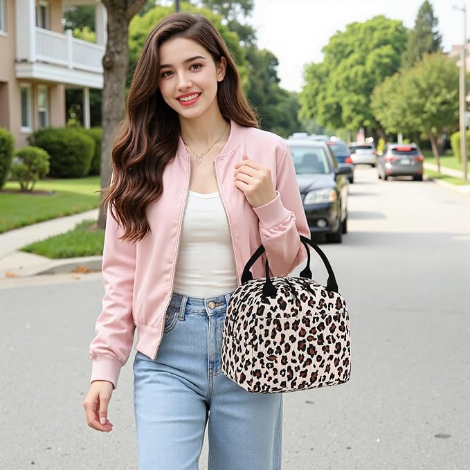 Bluboon Lunch Bag for Women Men Cute Corduroy Lunch Tote Bags Reusable Insulated Lunch Box Large Capacity Reusable Insulated Cooler for Work Picnic or Travel