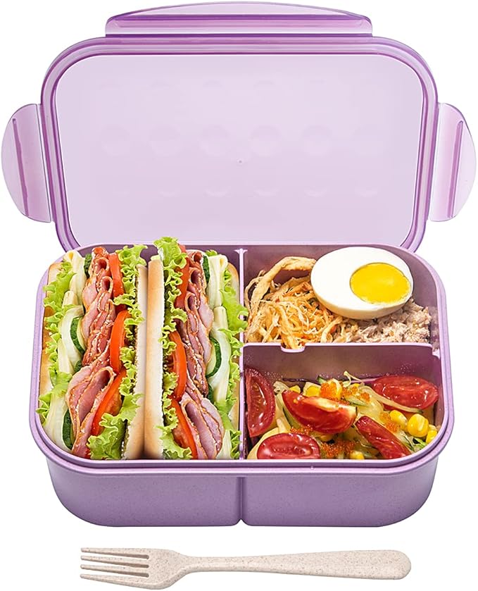 MISS BIG® Bento Box,Bento Box Adult,Lunch Box,Leak Proof Lunch Containers,No BPAs and No Chemical Dyes Bento Lunch Box