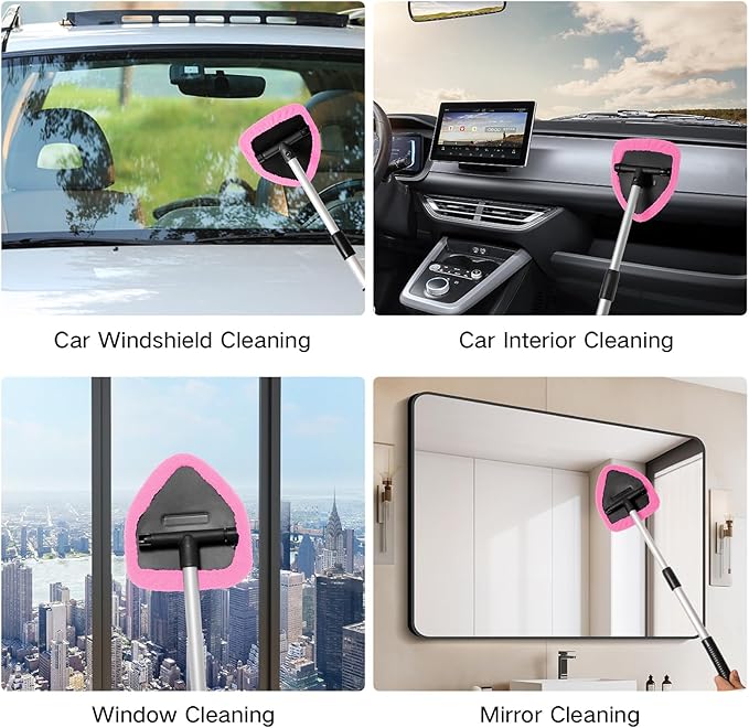 Qydipclin 10pc Window Cleaning Kit - Pink