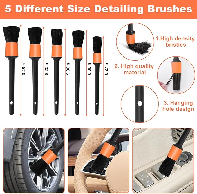 Viewsun Windshield Cleaner Tool, 15Pcs Car Interior Cleaning Kit, Detailing Kit Cleaner, Detailing Brush, Cleaning Gel, Inside Cleaning Supplies Accessories for Trucks, SUVs, RVs Window
