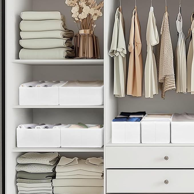 Drawer Organizer Clothes, 10 Pack Dresser Organizer for Baby Clothes, White