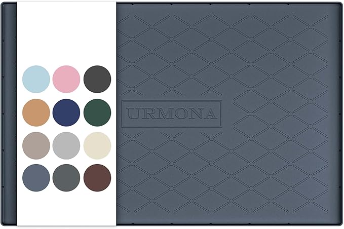 34" x 19" Waterproof Silicone Mat in Multiple Sizes & Colors, Dark Grey