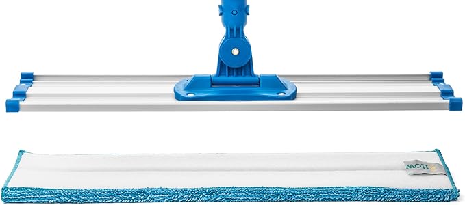 Zflow 18" Professional Microfiber Mop - Commercial Stainless Steel Handle with Microfiber Dust Pad + 3 Wet Pads