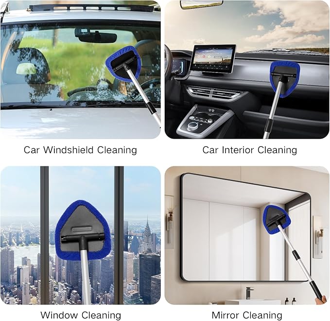 Qydipclin 7pc Windshield Cleaning Kit - Blue