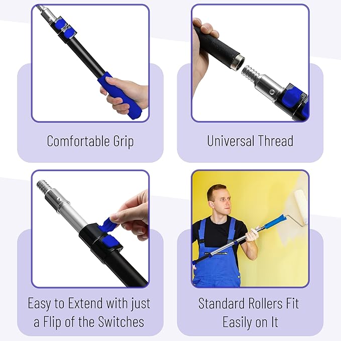 Bates- Extension Pole, 1.4 to 3 Ft Pole, Dark Blue, ‎Telescoping Pole