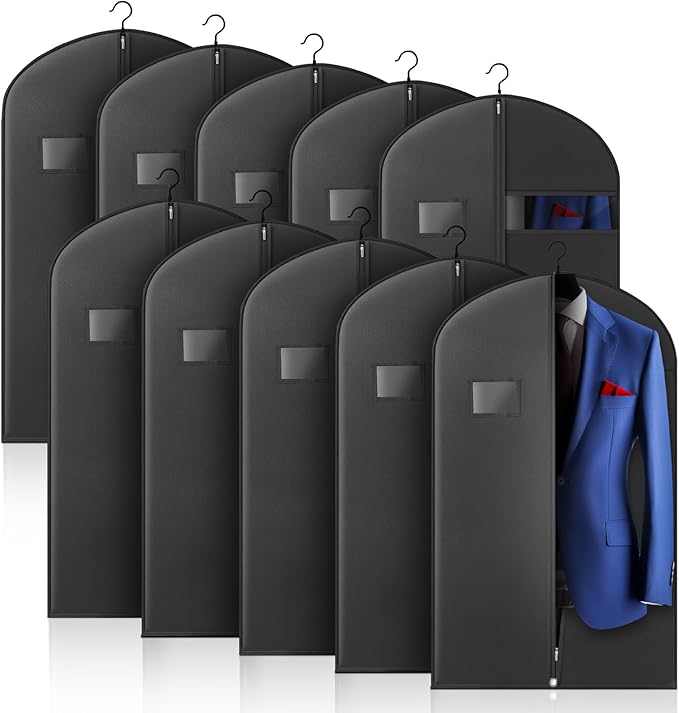 10 Pack 40-inch Garment Bags for Travel
