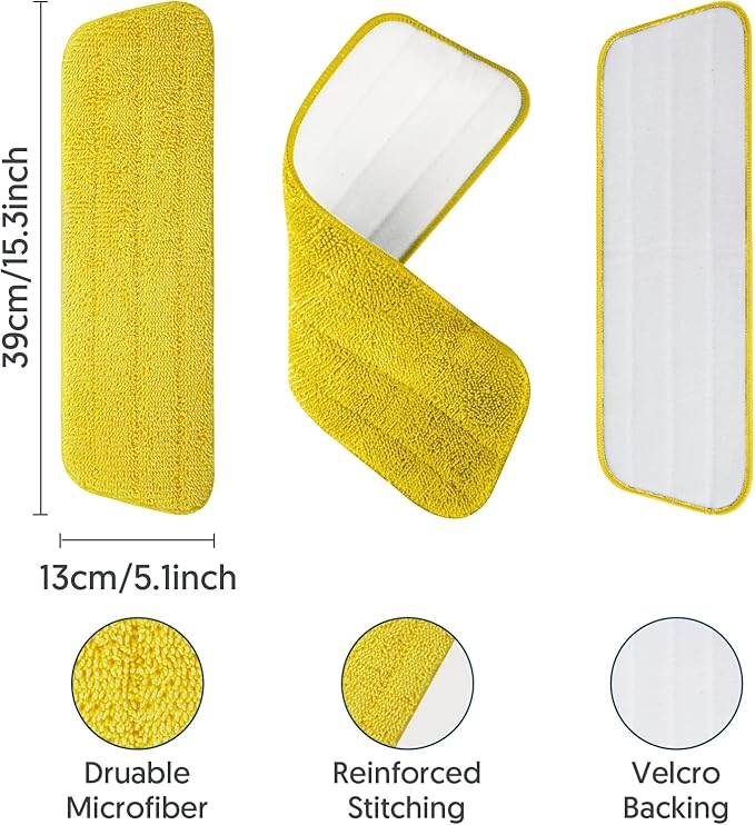 7 Count Reusable Mop Pads for Swiffer PowerMop -MEXERRIS Microfiber Wet Mops Refills PowerMop Pads Machine Washable Hard Wood Floor Mop Pads Replacement for 13''-15'' Spray Floor Mops