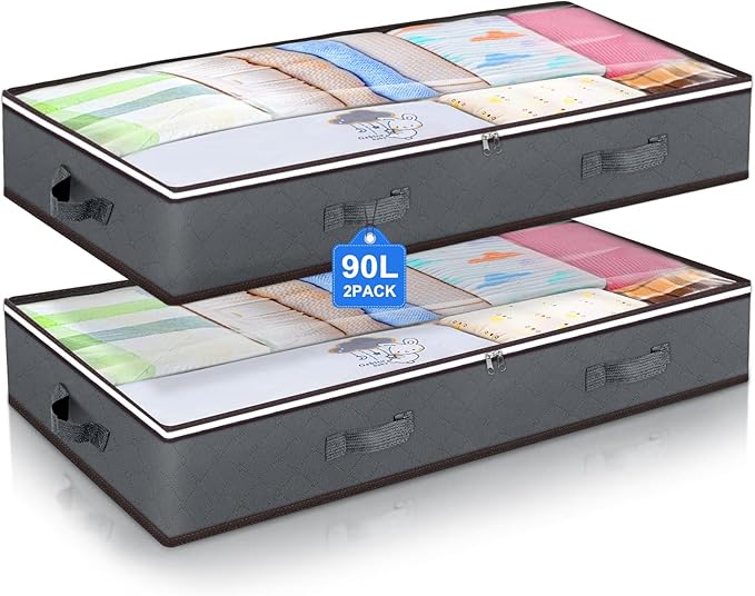 90L Under Bed Storage Containers, 2 Pack