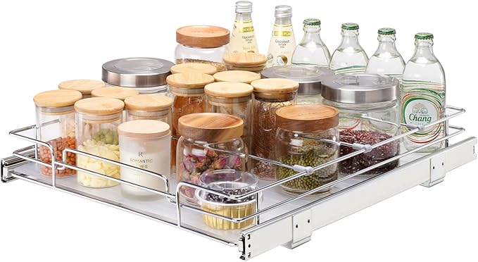 18.5"Wx21"Dx3.5"H Pull Out Cabinet Organizer