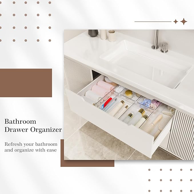 11 PCS Clear Plastic Drawer Organizer Set