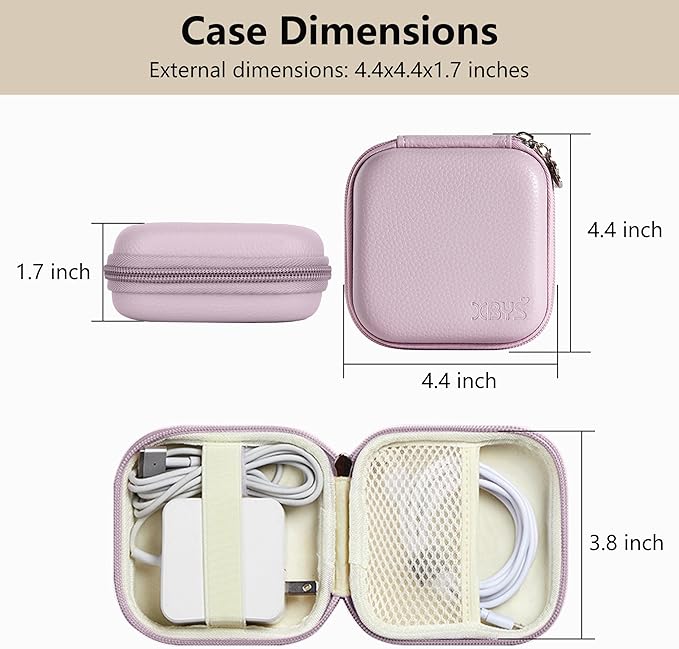 Charger Case for Macbook, Portable Tech Electronic Organizer Bag, Travel Storage Pouch for Laptop Accessories, MacBook Power Adapter, Charging Cords, USB Drives, Power Bank (Purple, M)