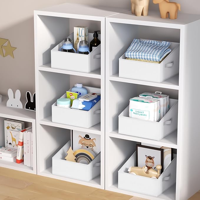 Closet Storage Bins 6 Pack, Fabric Trapezoid Organizer Bin