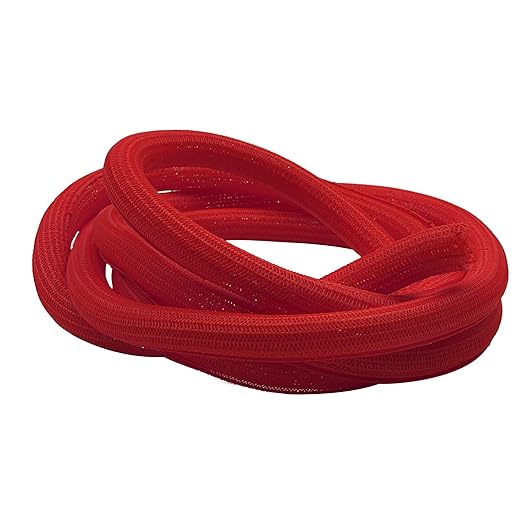Electriduct 1/4" Hook Self Closing Sleeve Braid Wrap Around Sleeving Flame Retardant Flexible Mesh Cord Cover Cable Protector Wire Organizer - 10 Feet - Red