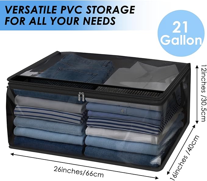 Blanket Storage Bags 80L Large Clothes Storage Foldable Closet Organizers