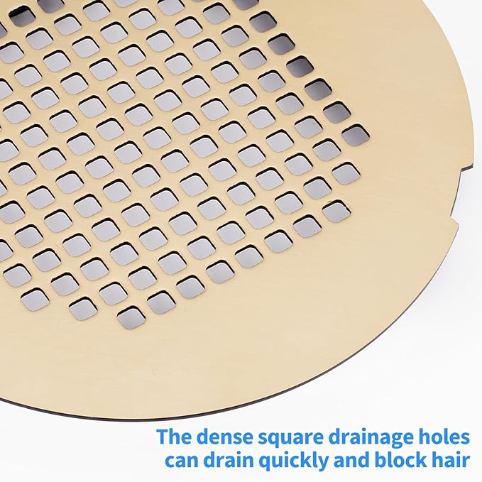 Shower Drain Cover, Shower Drain Hair Catcher Snap-in Replacement Strainer, Gold Round Grate