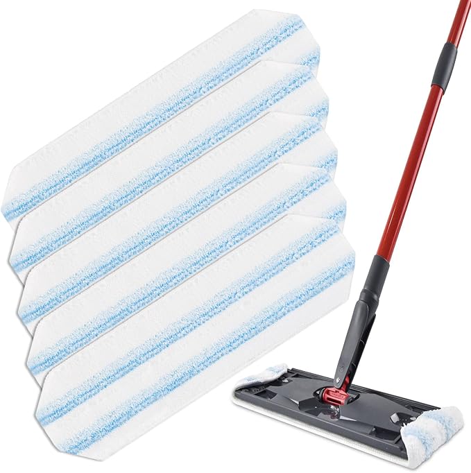 5 Pack H2prO Mop Pads Replacements Compatible with OCedar H2prO Flat Mop System,Microfiber Mop Pads Head Replacements for O Cedar H2prO,Machine Washable and Reusable for H2prO Mop Refills