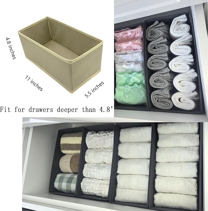 Sock Drawer Organizer 3 Pack, Khaki