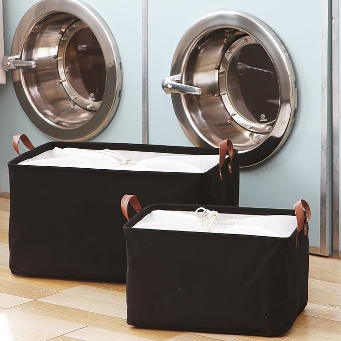 70L Extra Large Storage Bins, 4-Pack Closet Organizers and Storage, Black