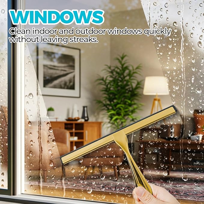 ALFLOD 2PACK All-Purpose Shower Squeegee for Shower Doors, Bath Linen Sets, Tile Shower Walls, Bathroom, Window, Glass and Car Windshield