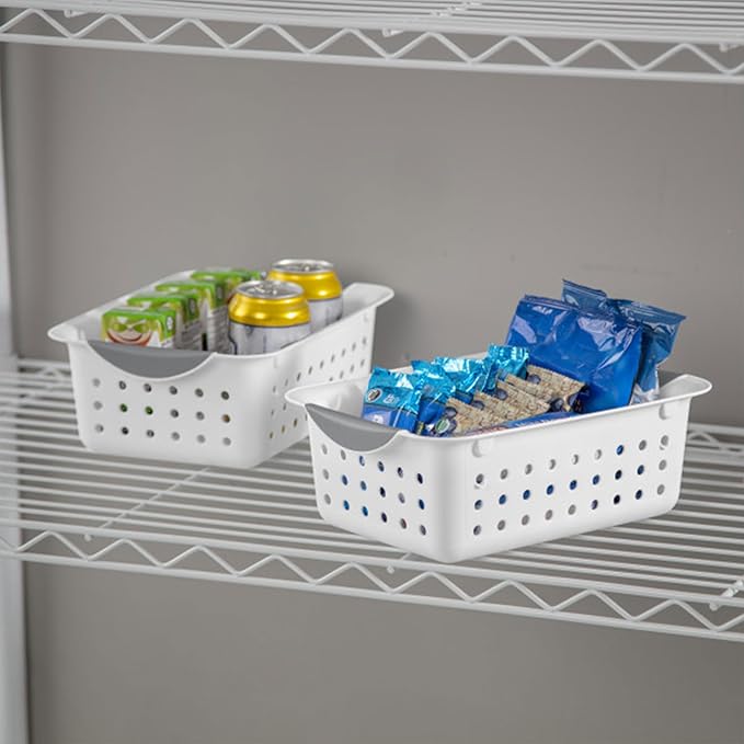 Sterilite Small Ultra Basket, Storage Bin to Organize Closets, Cabinets, Pantry, Shelving and Countertop Space, White, 36-Pack