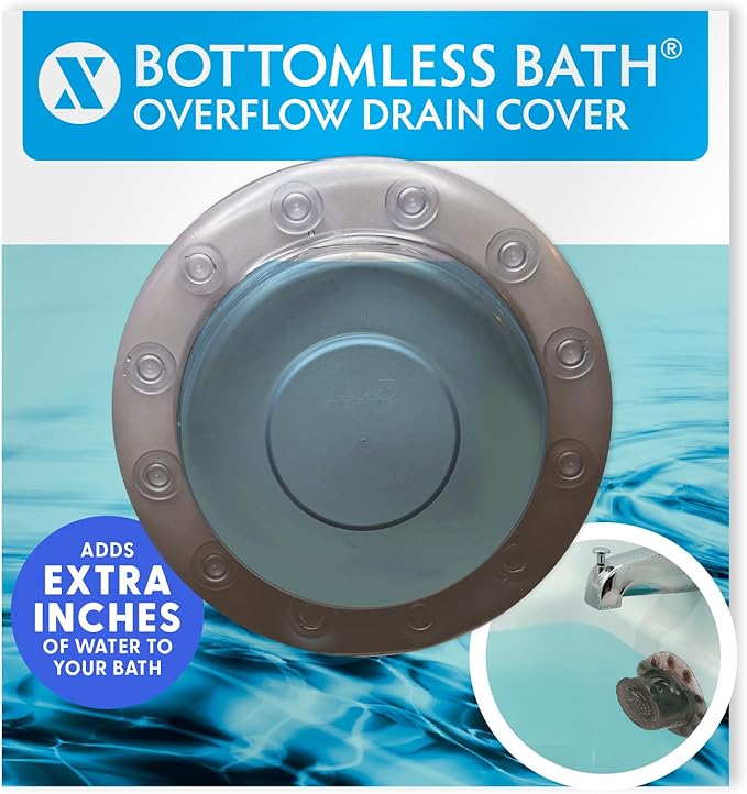 SlipX Solutions Bottomless Bath, Essential Overflow Drain Cover for Bathtub, Best Bath Accessories for Women