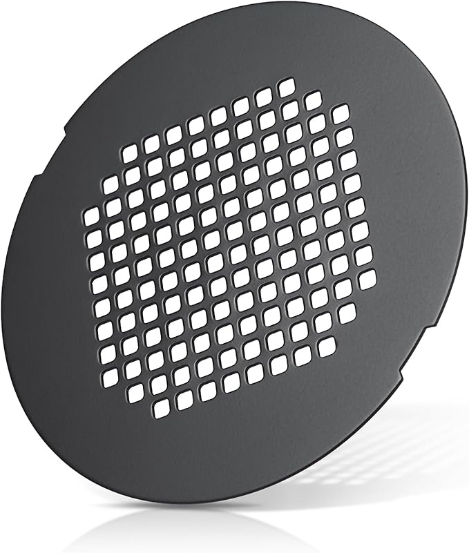 Shower Drain Cover, Shower Drain Hair Catcher Snap-in Replacement Strainer, Matt Black Round Grate