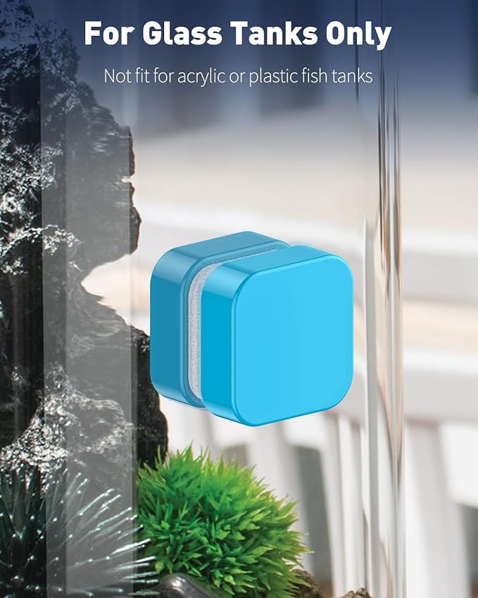 Pawfly Magnetic Aquarium Glass Cleaner Fish Tank Magnetic Brush with Mirror