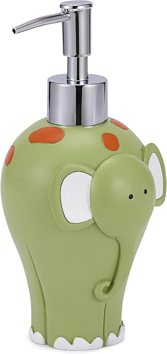 Kassatex AKJ-LD Jungle Bath Accessories Lotion Dispenser, One Size, Green, White, Orange