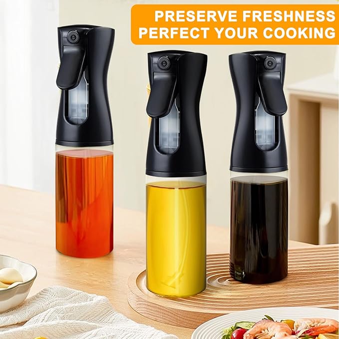 Oil Sprayer for Cooking 200ml Glass Olive Oil Sprayer Mister Olive Oil Spray Bottle Canola Oil Spritzer Bottles for Kitchen Premium Cooking Sprayer Kitchen Gadgets for Air Fryer Frying Baking BBQ