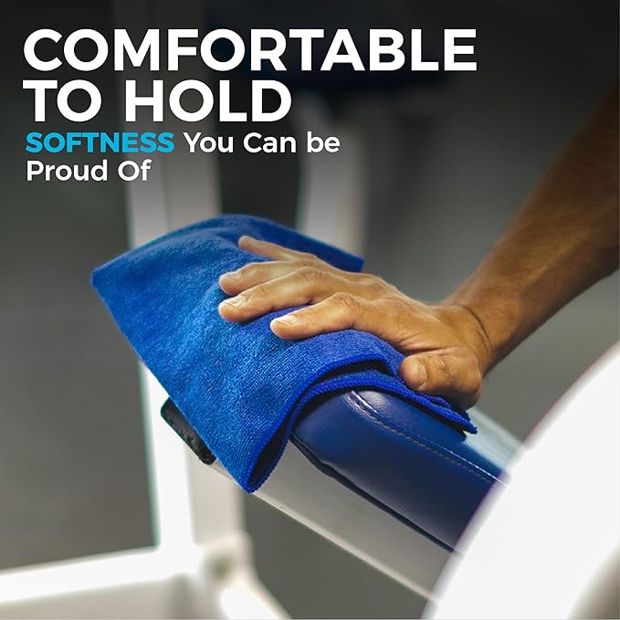 The Rag Company - All-Purpose Microfiber Terry Cleaning Towels - Commercial Grade, Highly Absorbent, Lint-Free, Streak-Free, Kitchens, Bathrooms, Offices, 300gsm, 12in x 12in, Royal Blue (12-Pack)