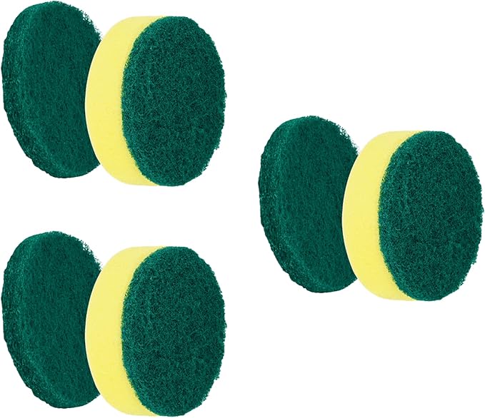 Synoshi Sponge Brush Heads (6 Units) for Electric Spin Scrubber | Designed for Cleaning Smooth Surfaces