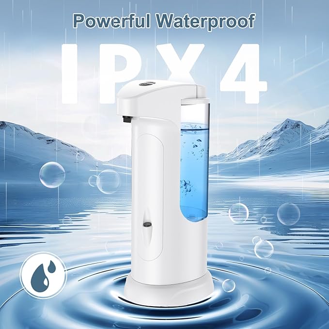 12.5oz Automatic Liquid Soap Dispenser, Touch-Free Battery Operated Adjustable Soap Dispensing Volume for Kitchen Bathroom