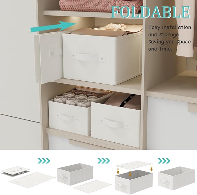 Foldable Closet Organizer, 3 Pack Cube Storage Bin, XSNY11WL-3