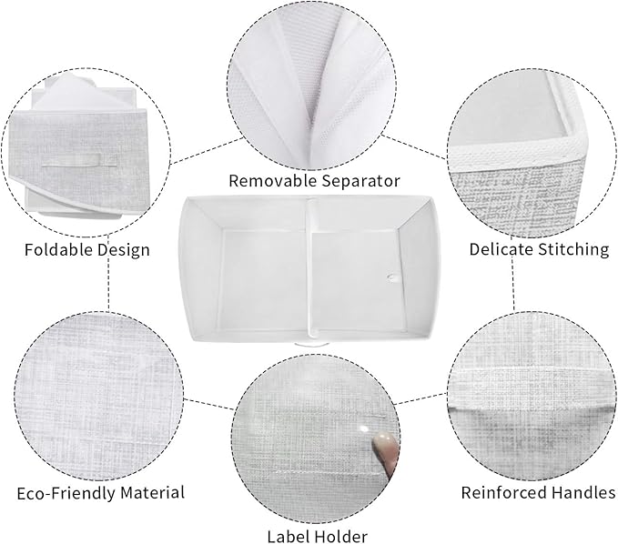 3 Packs Closet Storage Bins - Trapezoid Large Storage Box - Foldable Fabric Baskets for Organizing Clothes - Baby Toiletry, Toys, Towel, DVD, Book (Grey, 20 x 11.2 x 8.3 inches)