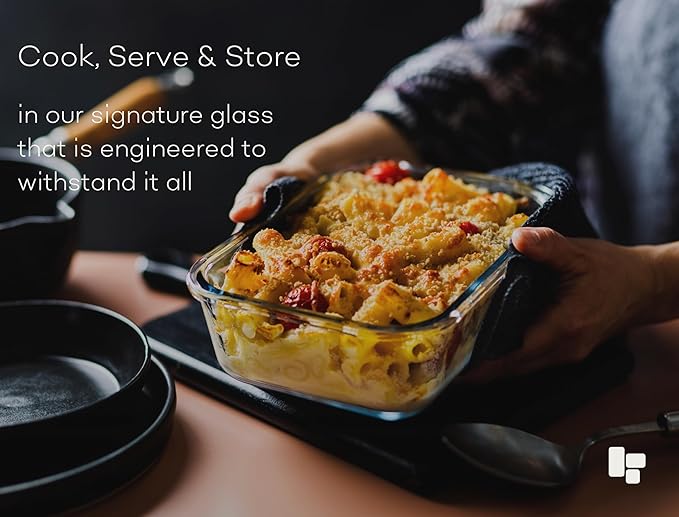 Large Glass Food Storage Containers with Lids | 3 Pack Set 52oz/6.4 cup