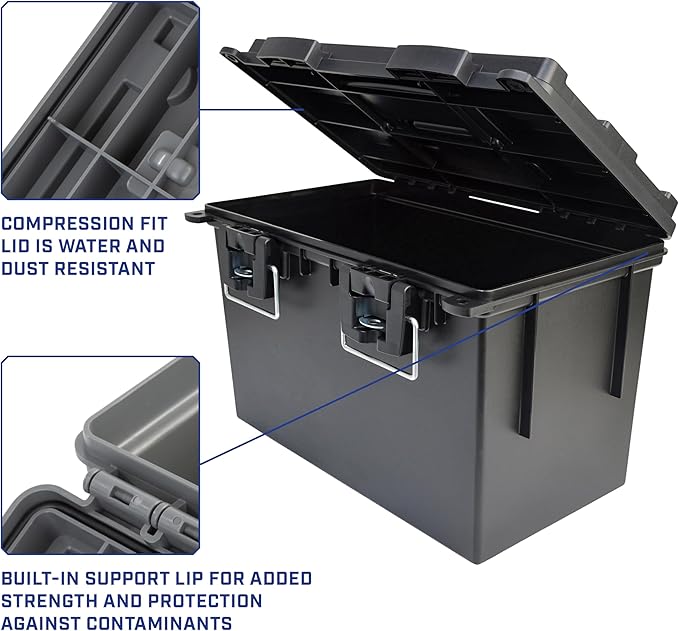 12764 XL Storage Bins With Lids, 4-Pack Stackable Storage Bins, Made in USA