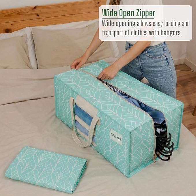 6 Pack Heavy Duty Moving Bags, Packing Bags with Clear Window, Evergreen, 6 Pack