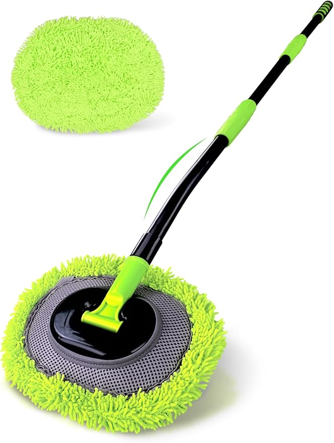 Curved Car Wash Brush Mop - 47" with Long Handle