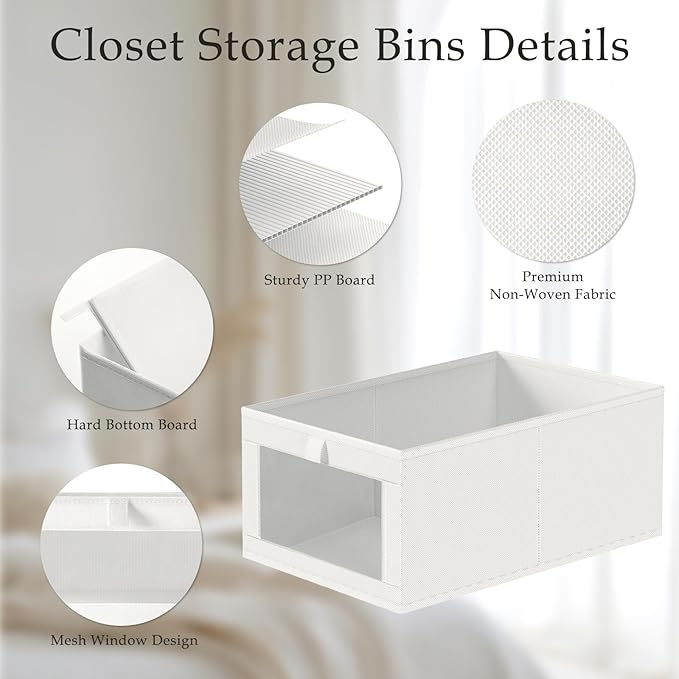 6 Pack Linen Closet Organizers and Storage, White
