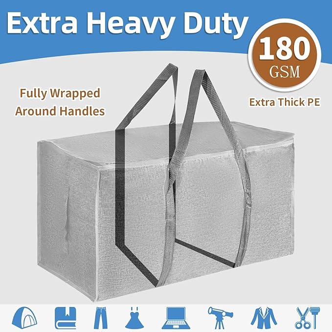 16 Pack-Extra Large Heavy Duty Moving Bags, Gray