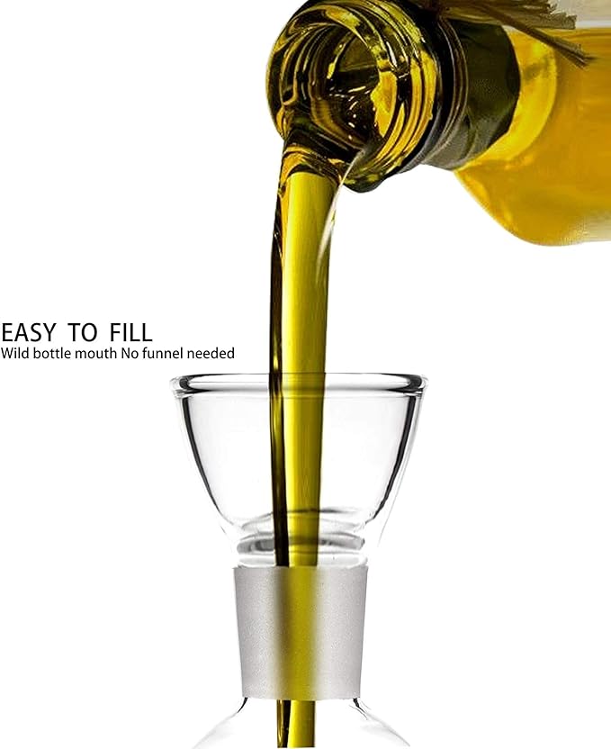 HAIZEEN 31ounce/900ml Olive Oil Dispenser Oil Bottle Glass with No Drip Bottle Spout