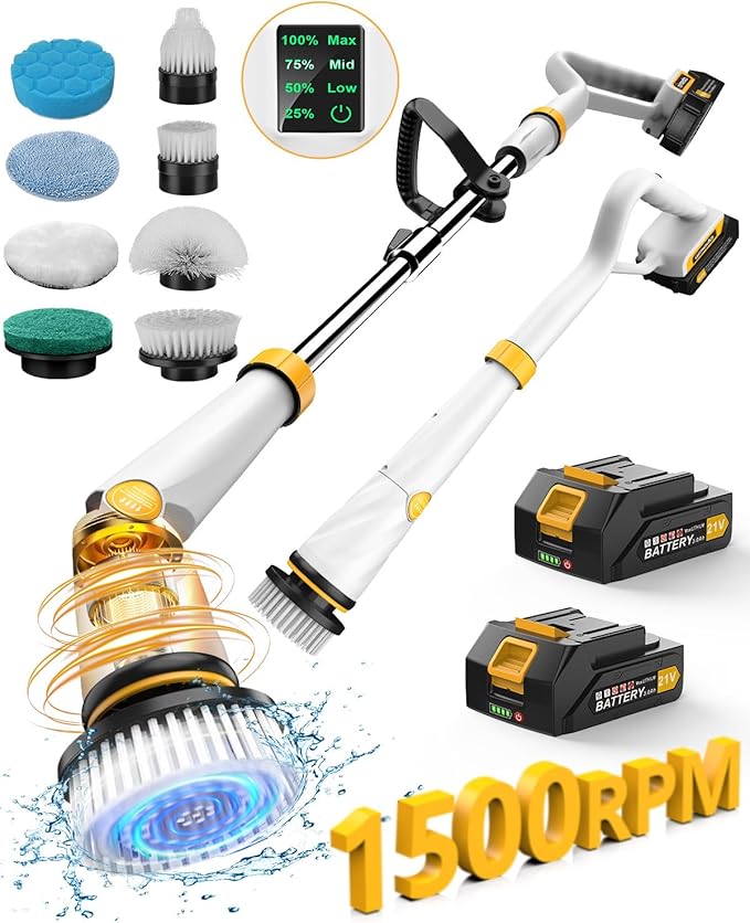 qimedo Scrubber Large Brushes Heads, 8-in-1 Spin Scrubber Replacement Brush Heads for qimedo, Leebein, Keimi, Alloyman, Bomves, YKYI, BEI & Hong