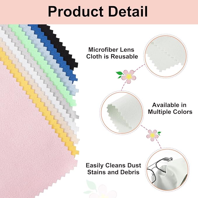 uxcell 12 Pcs Microfiber Cleaning Cloth for Glasses, 8 x 8 Inch Eyeglass Cleaning Cloth, Glasses Cleaner Wipes for Electronics Lenses Screens Cameras Cell Phones, Gray